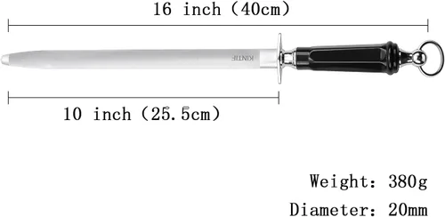 Miniatura 6 de Afiladores profesionales de acero para afilar cuchillos de 12 pulgadas, varilla de afilado de alto carbono, líneas finas, alta dureza, afilado de 10