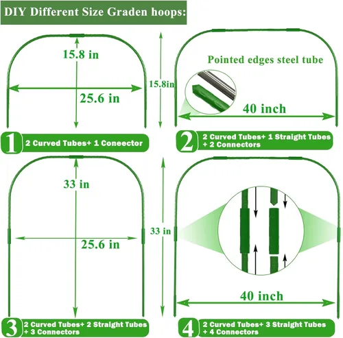 Miniatura 3 de Kit de red de malla para jardín, cubiertas para plantas de 10 x 30 pies, red de malla ultra fina y 6 aros de jardín y 18 clips, kit de red de jardín
