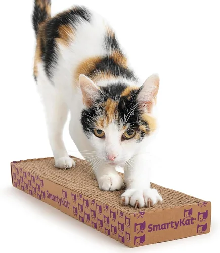 SmartyKat Super Scratcher Rascador Ondulado para Gatos y Almohadilla para Arañar para Gatos, Infundido con Hierba Gatera, Rascadores para Gatos y