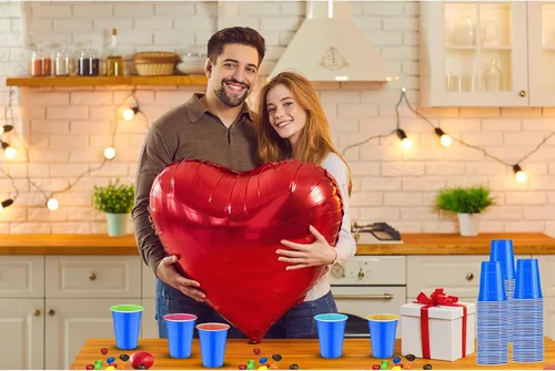 Miniatura 7 de 120 piezas 16 onzas Tazas de plástico azul Tazas de plástico para revelación de género Tazas de fiesta azules para beber Degustaciones servidas