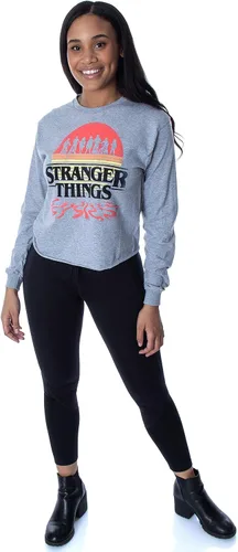 Miniatura 2 de Mad Engine Stranger Things - Camisa de manga larga para mujer, para adultos, Gris Caliente