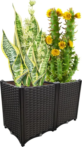 Miniatura 8 de Jardineras elevadas para plantas al aire libre con patas, jardineras rectangulares elevadas, jardín, patio, balcón, terraza para plantar flores