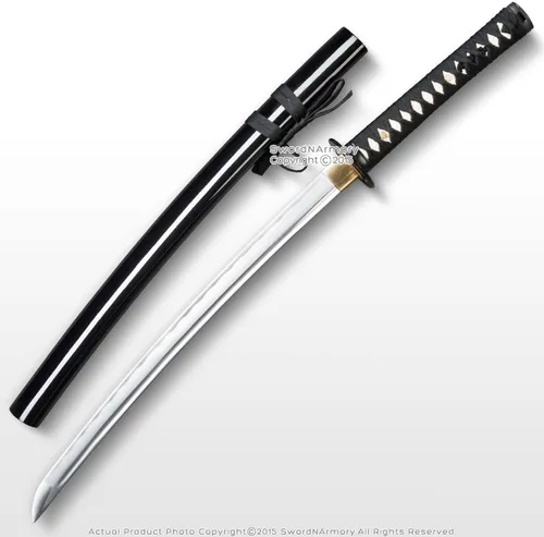 Miniatura 4 de Munetoshi Musashi Tsuba - Espada samurái Wakizashi hecha a mano Shoto de tamaño mediano, katana afilada
