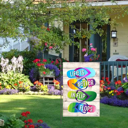 Miniatura 8 de Bandera de jardín de verano de 12 x 18 pulgadas, letrero de doble cara para playa y piscina, decoración de fiesta, decoración de temporada rústica