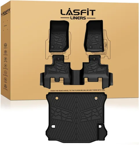 Miniatura 18 de LASFIT Alfombrillas de Piso para Jeep Grand Cherokee L 2021-2025 (SOLO para 6 Asientos Sin Consola Central) Revestimientos de Piso de Automóvil