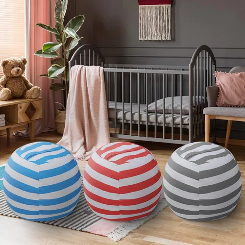 Miniatura 5 de Miaowater - Puf con cremallera para almacenamiento de peluche y organizar habitaciones de niños y adultos, 24 pulgadas
