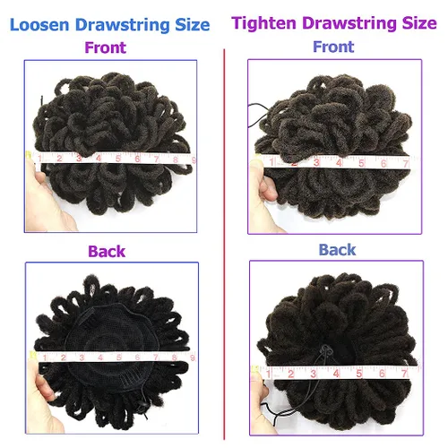 Miniatura 9 de DreadLocks Chignons Afro High Puff Cola de Caballo con Cordón Moño de Cabello Postizos Faux Locs Chignons con Clip Cola de Caballo para Mujeres