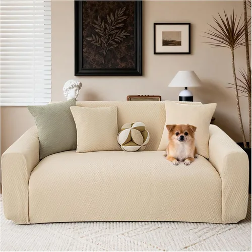 Miniatura 3 de Fundas elásticas para sofá de 2 cojines, aptas para mascotas, lavables, protectores de muebles con parte inferior elástica para gatos y perros