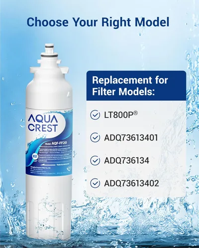 Miniatura 3 de AQUA CREST Filtro de agua para refrigerador ADQ73613401, repuesto para LG LT800P, ADQ73613402, Kenmore Elite 9490, ADQ73613408, ADQ75795104, paquete