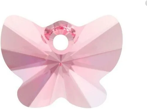 Miniatura 17 de 20 colgantes de cristal de mariposa checa de 0.394 in (0.39 pulgadas) abril transparente piedra natal agujero lateral cuentas para joyería artesanía
