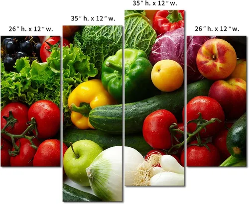 Miniatura 7 de Las diversas verduras coloridas de la pintura del arte de la pared de las imágenes imprimen en la comida de la lona la imagen para la decoración