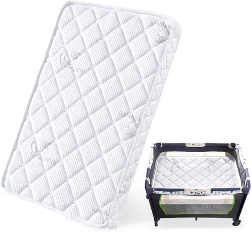 Feisaibaoly Colchón Pack and Play (38 "x26 "x1.5), tela amigable con la piel, suave, transpirable y silencioso, proporciona soporte amigable para