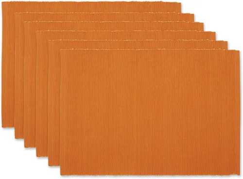Miniatura 27 de DII - Juego de manteles individuales acanalados para uso diario 100% algodón, 13x19, gris, 6 piezas