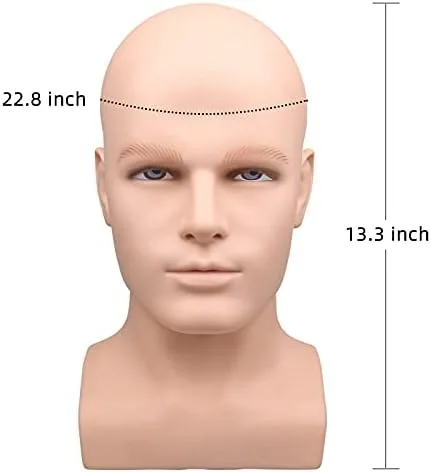 Miniatura 8 de Cabezas de maniquí para pelucas, cabeza de maniquí masculina para exhibición de máscara, cabeza de maniquí de hombre de espuma para pelucas