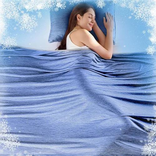 Miniatura 12 de KMUSET Manta refrescante (50 x 60 pulgadas), manta refrescante de verano de doble cara para personas que duermen con calor y sudores nocturnos