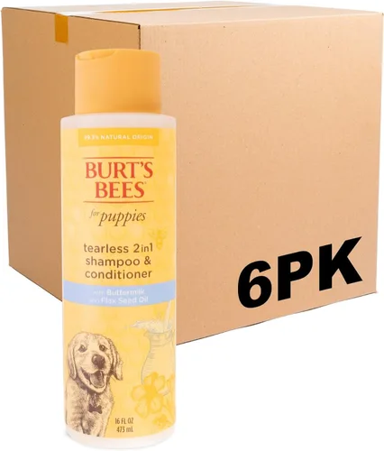 Burt's Bees for Pets Champú y acondicionador para cachorros sin lágrimas con suero de leche, champú suave 2 en 1 para cachorros, limpia y