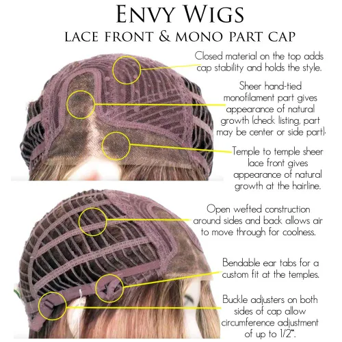 Miniatura 3 de Lynsey - Peluca de color Almendra Brisa – Envy Wigs de 10 pulgadas de longitud media recta, cabello humano resistente al calor, mezcla sintética