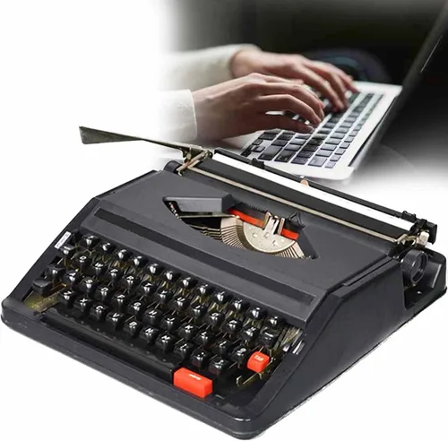 Máquina de escribir manual retro antigua, máquina de escribir manual portátil tradicional, máquina de escribir vintage para un flujo nostálgico