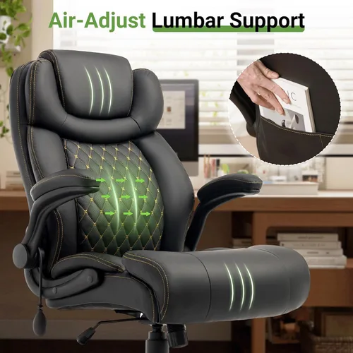 Miniatura 3 de Silla de oficina, sillas ejecutivas grandes y altas con soporte lumbar para dolor de espalda, silla de computadora de escritorio transpirable
