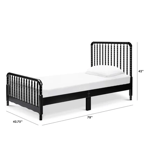 Miniatura 10 de Davinci Jenny Lind - Cama individual con postes de husillo de madera en ébano - Listones de soporte de colchón incluidos