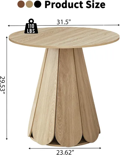 Miniatura 2 de Mesa de comedor redonda pequeña de 31.5 pulgadas, mesa de cocina moderna para 2 a 4 personas, mesas de comedor redondas de madera de granja con base