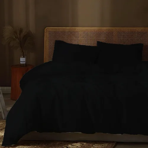 Miniatura 16 de Juego de funda de edredón de 3 piezas con 2 fundas de almohada, 100% algodón, funda de edredón extra larga para cama de tamaño individual/individual
