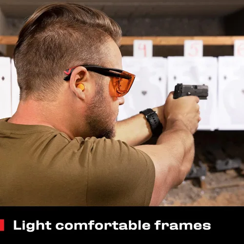 Miniatura 5 de NoCry Gafas de seguridad con bloqueo de luz azul con lentes anaranjadas antivaho resistentes a los arañazos; ANSI Z87.1 y gafas de seguridad