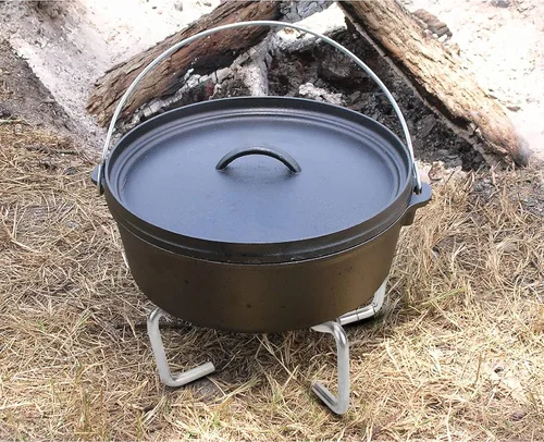 Miniatura 6 de Stanbroil Soporte de tapa de horno holandés plegable de acero inoxidable de 8 pulgadas para cocinar fogatas, soporte plegable 4 en 1, herramienta