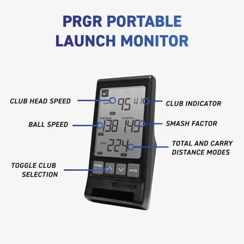 Miniatura 6 de PRGR Monitor de lanzamiento de golf portátil HS 130-A El radar Doppler mide la velocidad del palo y la pelota, Smash Factor, distancia total
