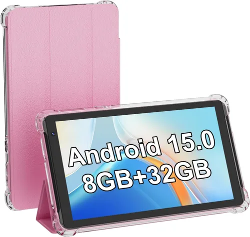 Miniatura 8 de Tablet Android 15 Tablets con funda 7 pulgadas, 8GB RAM, 32GB ROM soporte 1TB Expandir PC Tablet PC, procesador de cuatro núcleos, pantalla táctil