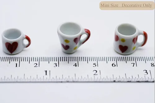 Miniatura 2 de 15 Mix Falling in Love Taza de café Taza de té Casa de muñecas Miniaturas Food Kitchen por 1 Shop for You No19