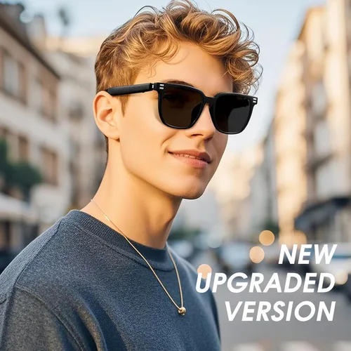 Miniatura 5 de Lentes inteligentes – Lentes de sol con Bluetooth fotocromáticos y anti luz azul, protección UV, llamadas manos libres y audio, asistente de voz