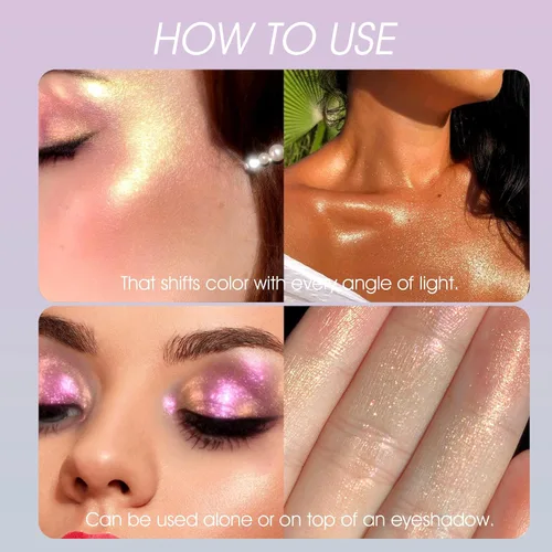 Miniatura 3 de Sombra de Ojos Camaleón Líquida Metálica, Looks de Ojos Multidimensionales, Sombras de Ojos con Purpurina Holográfica Multicromática de Larga