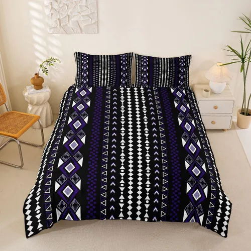 Miniatura 38 de Erosebridal Bohemian Duvet Cover Twin Country Southwestern Comforter Cover for Kids Teens Boho Aztec Arrows Diamond Bedding Set Black Gray Geometric