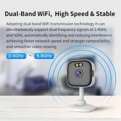 Miniatura 5 de EVERSECU Cámara WiFi con cable de 5 Ghz 2K, cámaras de seguridad para el hogar de interiores para bebé/anciano/perro/mascota con aplicación