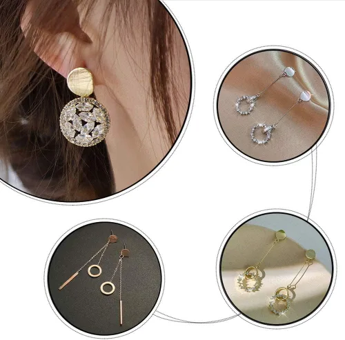 Miniatura 7 de UNICRAFTALE 4 aretes tipo dormilona de acero inoxidable con tuercas de 0.031 in (20 pares) de acero inoxidable con tuerca de 0.031 in, aretes