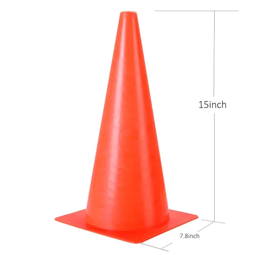 Miniatura 8 de Conos de seguridad de tráfico de 15 pulgadas, paquete de 7 conos de estacionamiento naranjas, conos de plástico para actividades en interiores