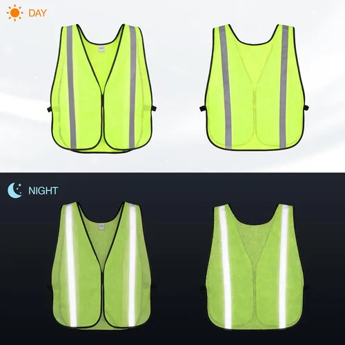 Miniatura 7 de KAYGO KG0008 - Chaleco de seguridad de alta visibilidad, tiras reflectantes de 1 pulgada, parte delantera/trasera, malla transpirable, talla única