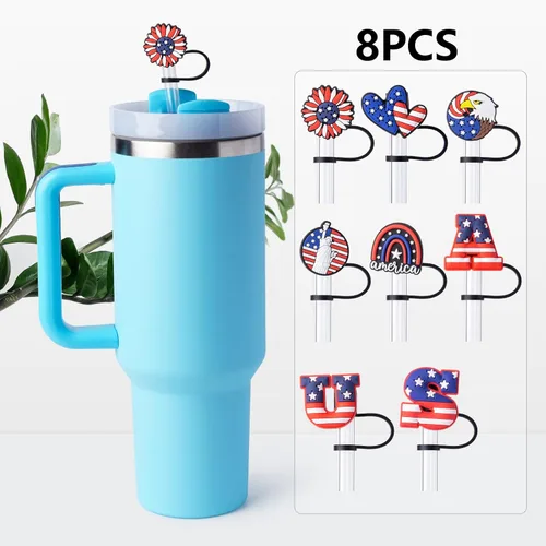 Miniatura 4 de 8 tapas con pajita para vaso Stanley de 40 oz/30 oz, cubierta de pajita reutilizable de 10 mm, accesorios bonitos para la parte superior