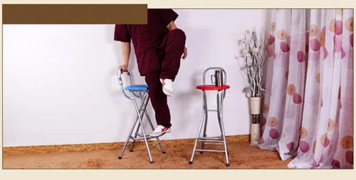 Miniatura 5 de Taburete de bar plegable de 28 pulgadas con respaldo, taburete plegable portátil Counter Height Foldable Stool,Tall Bar Stools for Outdoor Camping
