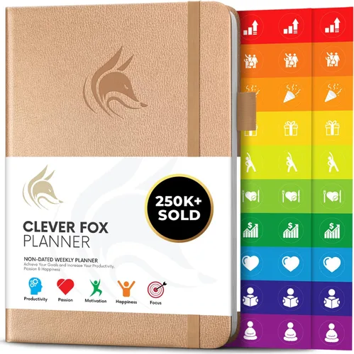 Miniatura 29 de Clever Fox Planificador – Planificador semanal y mensual sin fecha para productividad, gestión del tiempo y objetivos – Diario organizador – A5