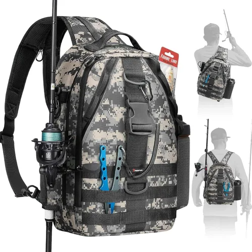 Miniatura 13 de Piscifun Travel X - Bolsa de almacenamiento de pesca resistente al agua para hombres y mujeres, mochila multifuncional de almacenamiento de aparejos