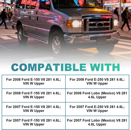 Miniatura 2 de Colector de admisión superior con junta, conjunto de colector de admisión Ford F-150 2007-2008 Lobo 2007-2011 E-150 2007-2008 E-250 2007-2008 4.2L