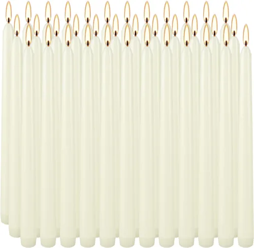 Miniatura 19 de Paquete de 14 velas cónicas rojas altas – Vela roja sin goteo de 10 pulgadas sin perfume – Cera de parafina con mechas de algodón – 8 horas