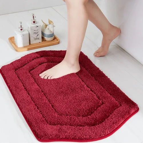 Miniatura 44 de COSY HOMEER Alfombras de Baño Extra Gruesas para Baño - Juegos de Alfombras Antideslizantes de Lino de Baño Suave Felpa 100% Poliéster Fuerte Sala