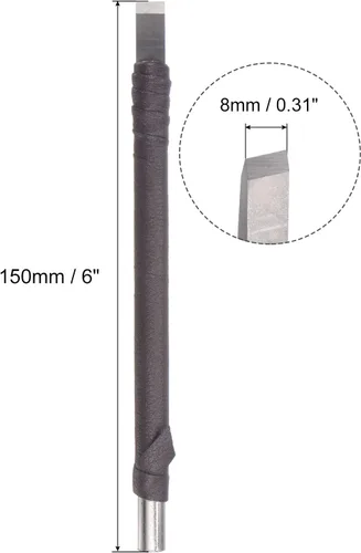 Miniatura 2 de uxcell Cuchillo para tallar cinceles de madera, herramienta de mano para carpintería con punta plana de carburo de tungsteno de 0.315 in, 5.906 in