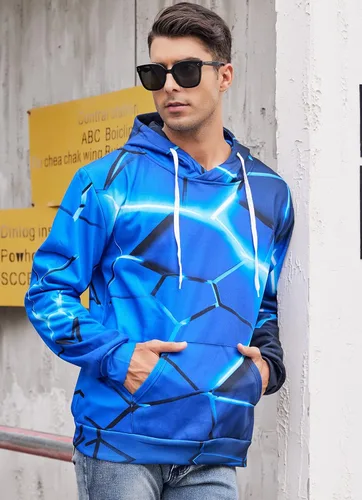 Miniatura 2 de RAISEVERN Sudadera con capucha para hombre y mujer, con estampado 3D, forro polar, manga larga, sudadera con capucha