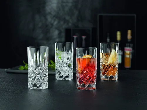 Miniatura 4 de Nachtmann Noblesse - Vasos largos de cristal de 13 onzas, juego de 4 – Vasos highball de cristal tallado sin plomo de 6 pulgadas para cócteles