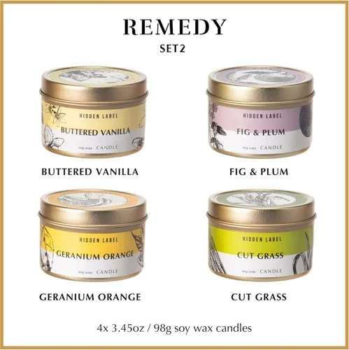 Miniatura 3 de Hidden Label Juego de velas de otoño, paquete de 4 velas perfumadas para el hogar, juego de velas de aromaterapia para mujeres, alivio del estrés