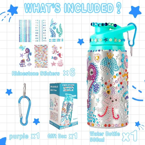 Miniatura 2 de Regalo de graduación para niños, decora tus propios kits de botellas de agua para niñas de 4 5 6 7 8 9 10 a 12 años de edad, regalos para niñas